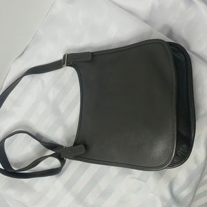VINTAGE COACH grey Hippie saddle bag #9135